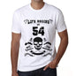 Life Begins At 54 Mens T-Shirt White Birthday Gift 00448 - White / Xs - Casual