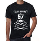 Life Begins At 57 Mens Black T-Shirt Birthday Gift 00449 - Black / Xs - Casual