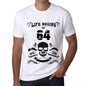 Life Begins At 64 Mens T-Shirt White Birthday Gift 00448 - White / Xs - Casual