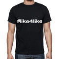 like4like Herren Kurzarm-T-Shirt mit Rundhalsausschnitt, schwarzes T-Shirt EN
