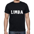 limba Men's Short Sleeve Round Neck T-shirt , 5 letters Black , word 00006