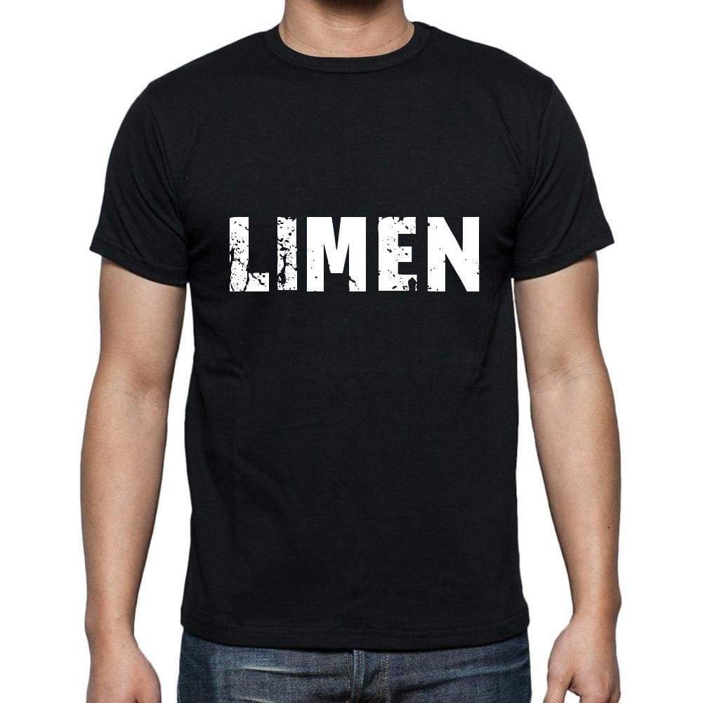 Limen Mens Short Sleeve Round Neck T-Shirt 5 Letters Black Word 00006 - Casual