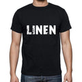 linen Men's Short Sleeve Round Neck T-shirt , 5 letters Black , word 00006