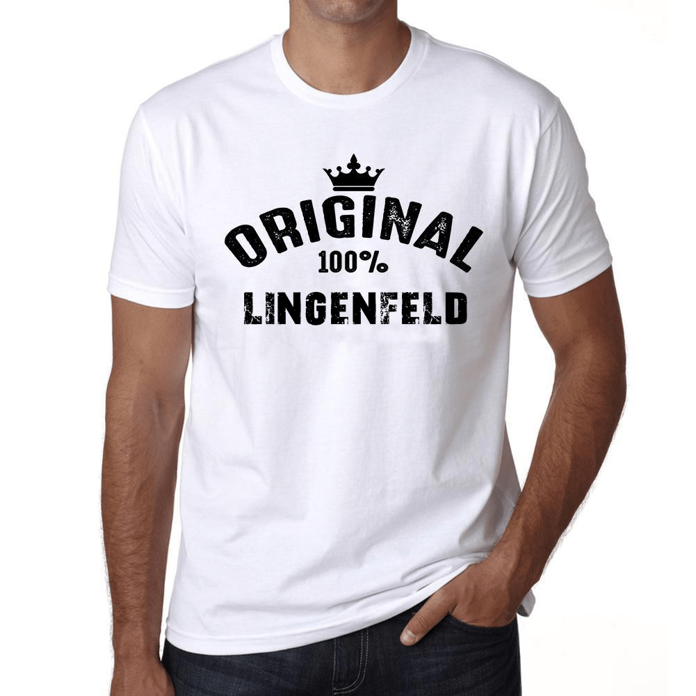 Lingenfeld 100% German City White Mens Short Sleeve Round Neck T-Shirt 00001 - Casual