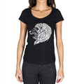 Lion Tribal Head Tattoo Black, Gift Tshirt, Black Women's T-shirt 00165
