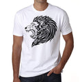 Lion Tribal Head Tattoo, Men's White tee, 100% Cotton 00162