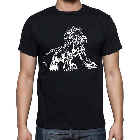 Lion Tribal Tattoo Black Gift T Shirt Mens Tee Black 00166