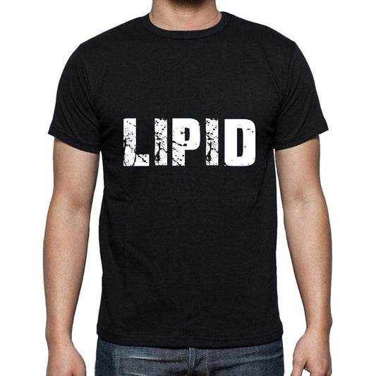 Lipid Mens Short Sleeve Round Neck T-Shirt 5 Letters Black Word 00006 - Casual
