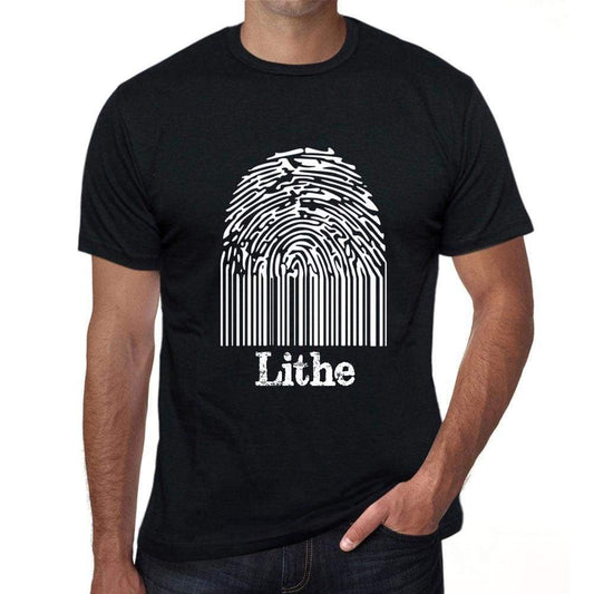 Lithe Fingerprint Black Mens Short Sleeve Round Neck T-Shirt Gift T-Shirt 00308 - Black / S - Casual