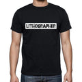 Lithographer t shirt, mens t-shirt, occupation, S Size, Black, Cotton