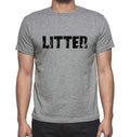 LITTER, Grey, Men's Short Sleeve Round Neck T-shirt 00018