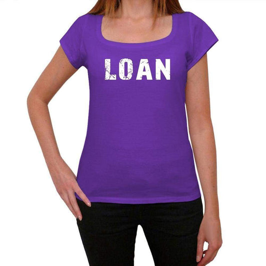 Loan Purple Womens Short Sleeve Round Neck T-Shirt 00041 - Purple / Xs - Casual
