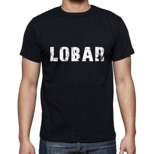 Lobar Mens Short Sleeve Round Neck T-Shirt 5 Letters Black Word 00006 - Casual