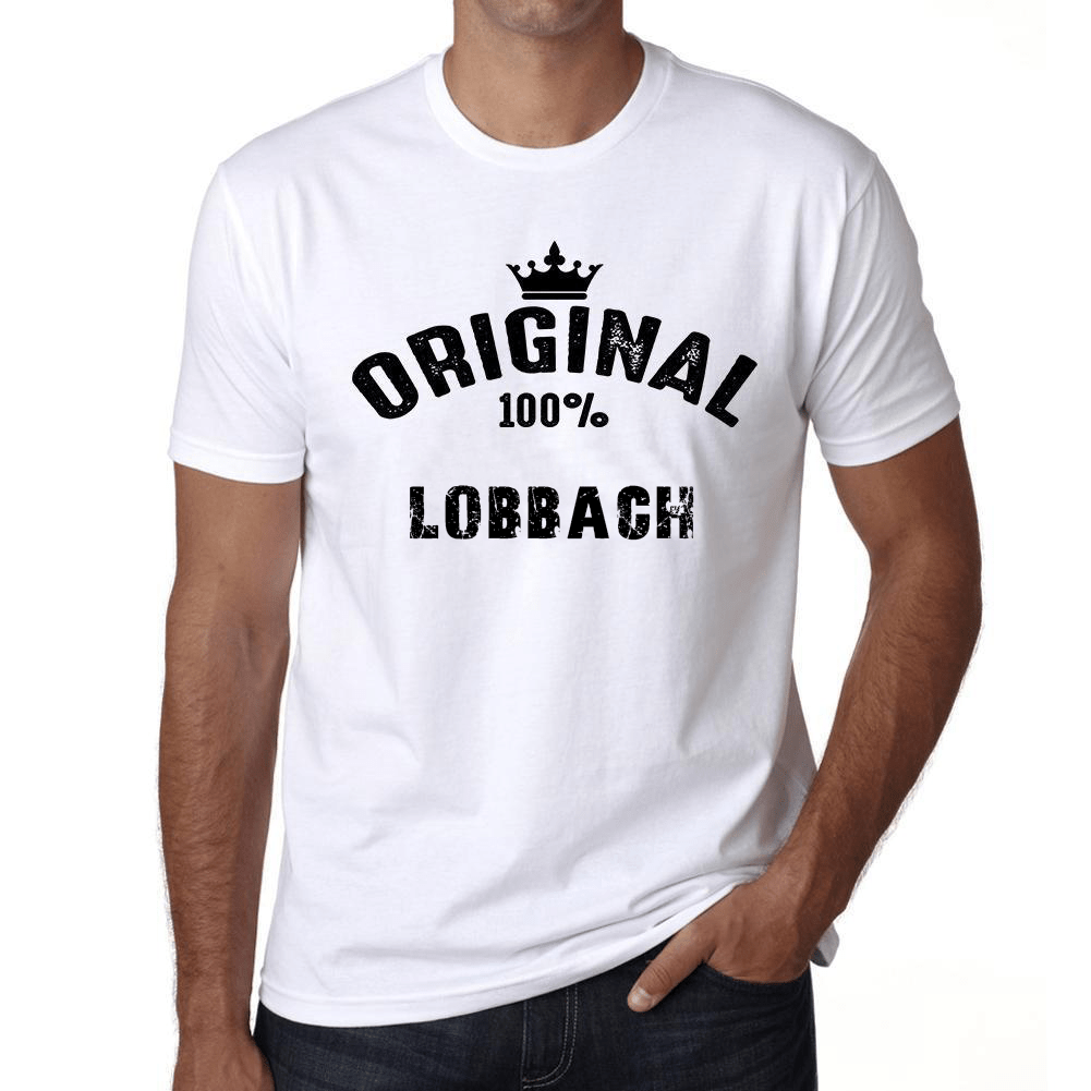 Lobbach 100% German City White Mens Short Sleeve Round Neck T-Shirt 00001 - Casual