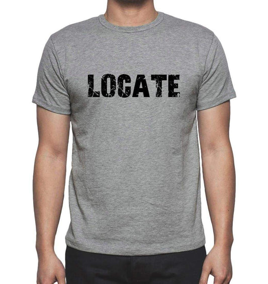 Locate Grey Mens Short Sleeve Round Neck T-Shirt 00018 - Grey / S - Casual