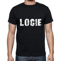 locie Men's Short Sleeve Round Neck T-shirt , 5 letters Black , word 00006
