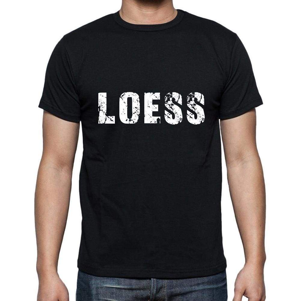 Loess Mens Short Sleeve Round Neck T-Shirt 5 Letters Black Word 00006 - Casual
