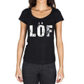 löf, German Cities Black, Women's Short Sleeve Round Neck T-shirt 00002