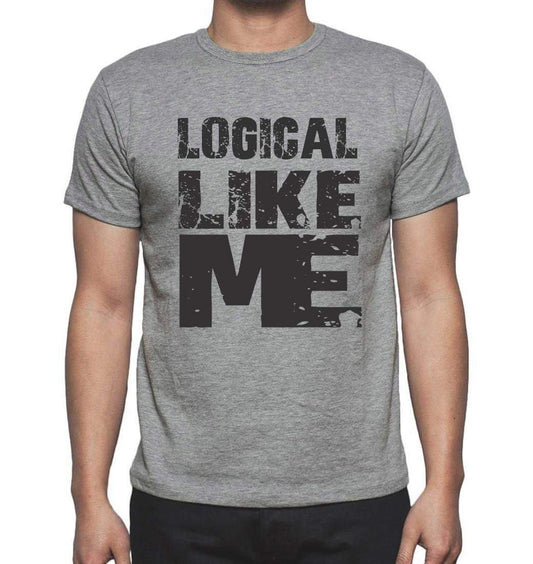 Logical Like Me Grey Mens Short Sleeve Round Neck T-Shirt - Grey / S - Casual