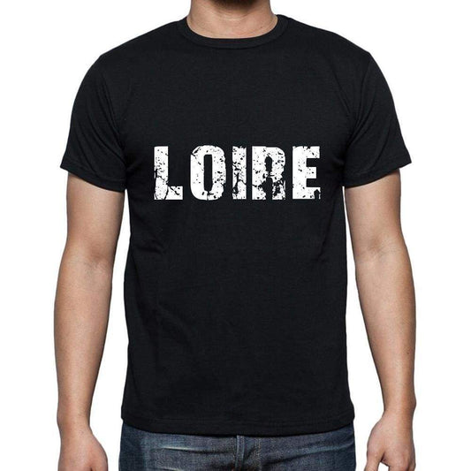 Loire Mens Short Sleeve Round Neck T-Shirt 5 Letters Black Word 00006 - Casual