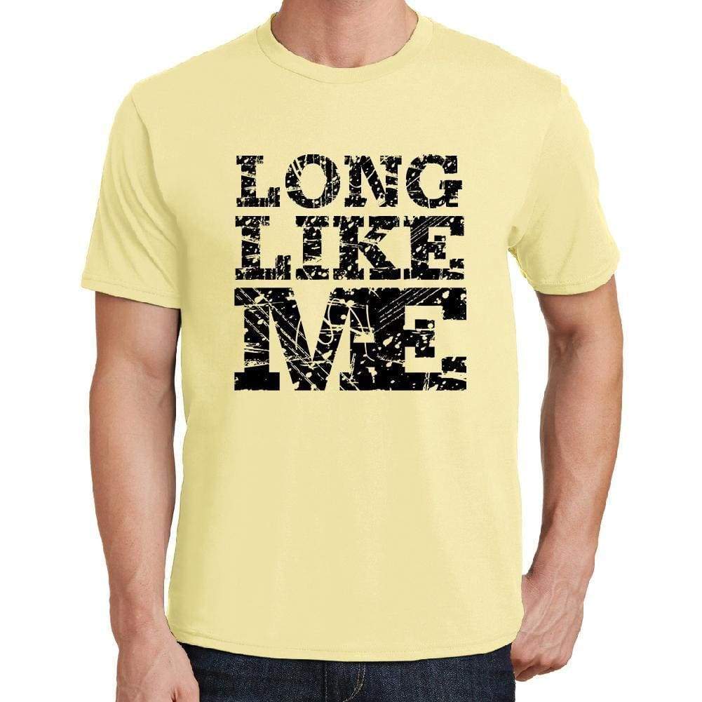 Long Like Me Yellow Mens Short Sleeve Round Neck T-Shirt 00294 - Yellow / S - Casual