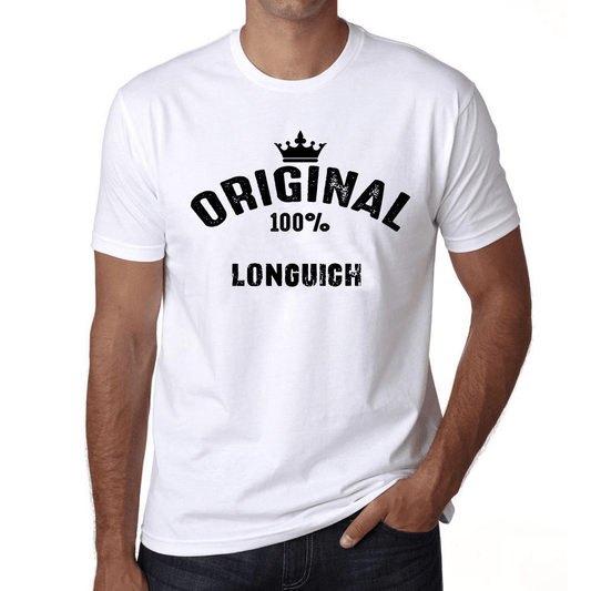 Longuich 100% German City White Mens Short Sleeve Round Neck T-Shirt 00001 - Casual