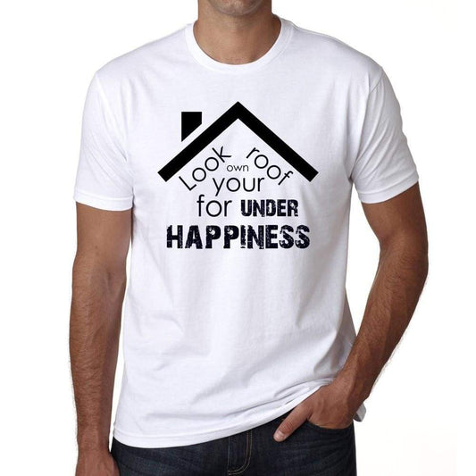 Look For Happiness Mens White Tee 100% Cotton 00169