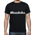 look4u Men's Short Sleeve Round Neck T-shirt , Black T-shirt EN