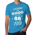 Looking This Good has been 88 Years in Making Men's T-shirt Blue Birthday Gift 00441