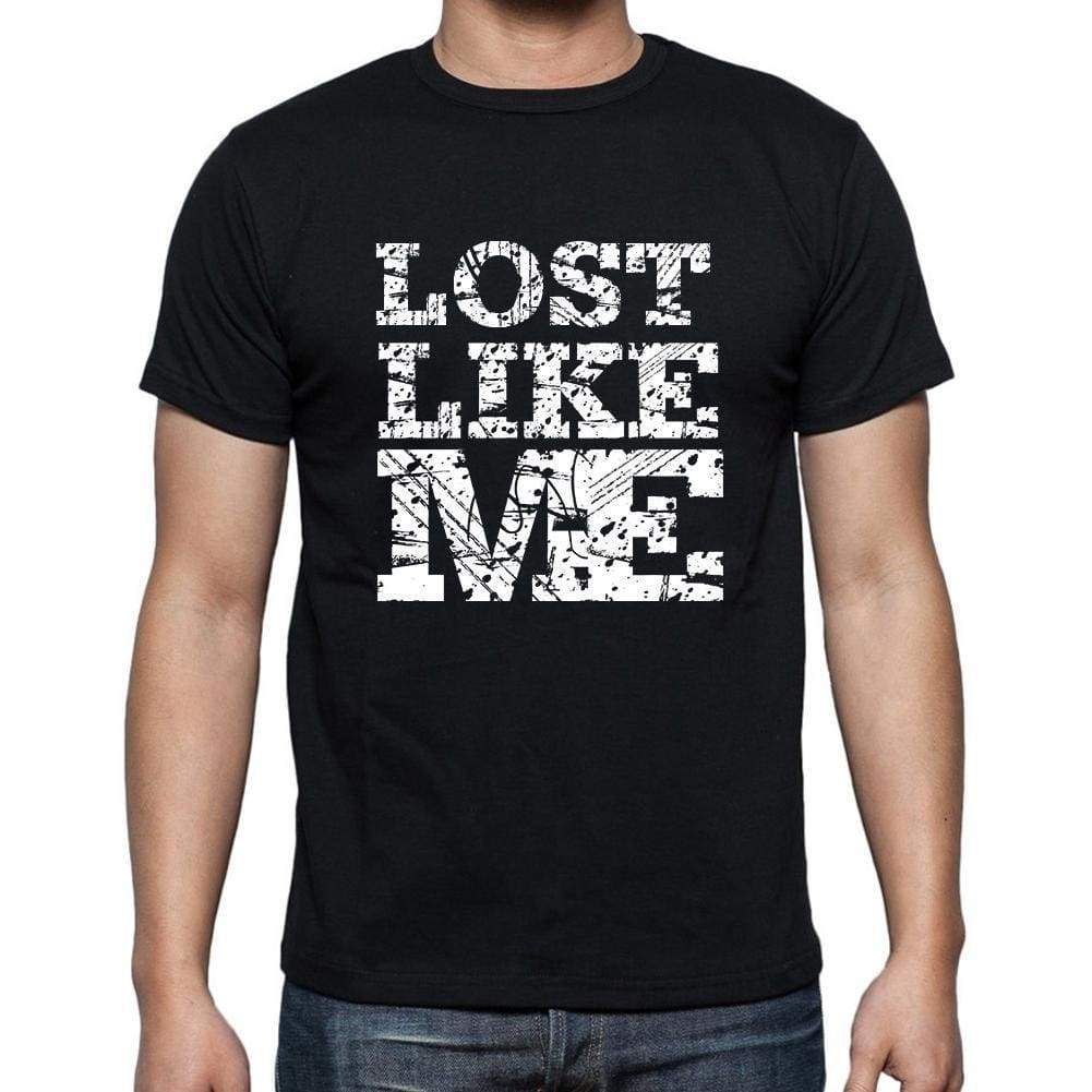 Lost Like Me Black Mens Short Sleeve Round Neck T-Shirt 00055 - Black / S - Casual