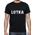 lotka Men's Short Sleeve Round Neck T-shirt , 5 letters Black , word 00006