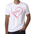 Love in heart Men's tee, White, 100% Cotton 00156