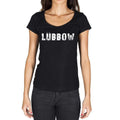 lübbow, German Cities Black, Women's Short Sleeve Round Neck T-shirt 00002