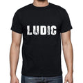 ludic Men's Short Sleeve Round Neck T-shirt , 5 letters Black , word 00006