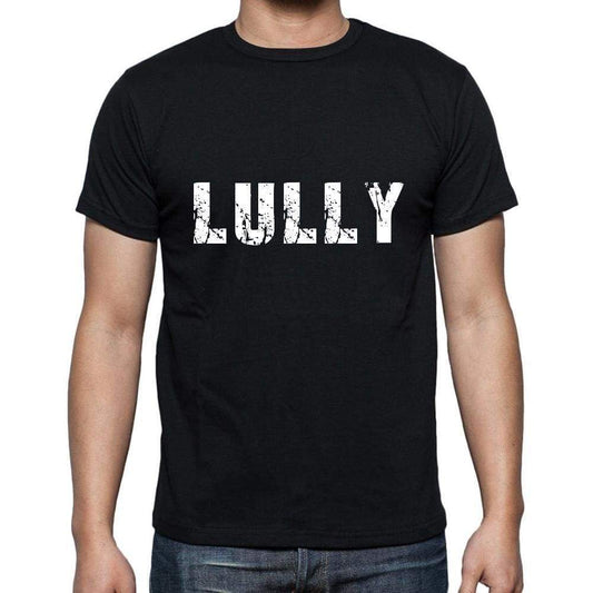 Lully Mens Short Sleeve Round Neck T-Shirt 5 Letters Black Word 00006 - Casual