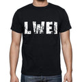 lwei Men's Short Sleeve Round Neck T-shirt , 4 letters Black