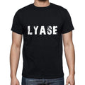 lyase Men's Short Sleeve Round Neck T-shirt , 5 letters Black , word 00006