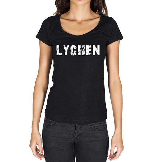 Lychen German Cities Black Womens Short Sleeve Round Neck T-Shirt 00002 - Casual