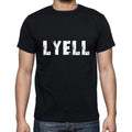 Lyell Herren-Kurzarm-T-Shirt mit Rundhalsausschnitt, 5 Buchstaben Schwarz, Wort 00006