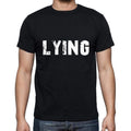 lying Men's Short Sleeve Round Neck T-shirt , 5 letters Black , word 00006