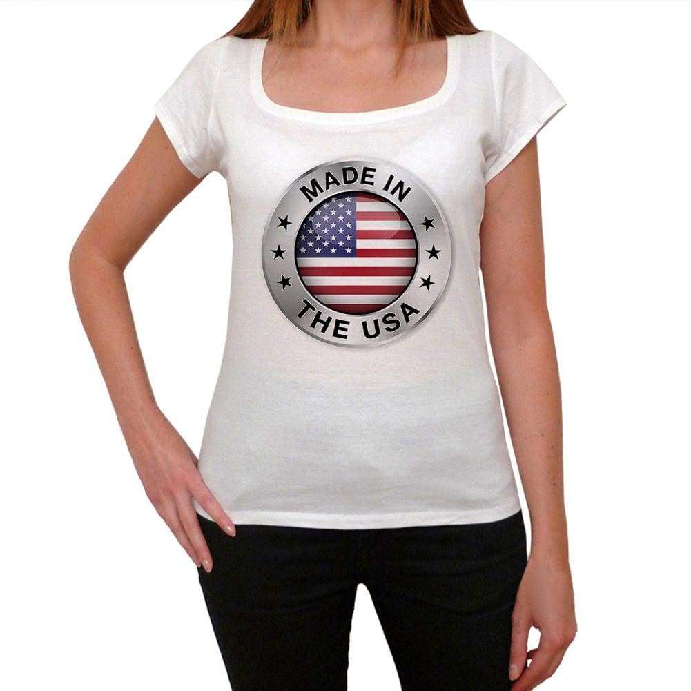 Made In The Usa Womens Short Sleeve Round Neck T-Shirt 00111