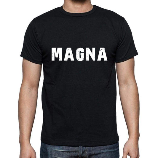 Magna Mens Short Sleeve Round Neck T-Shirt 5 Letters Black Word 00006 - Casual