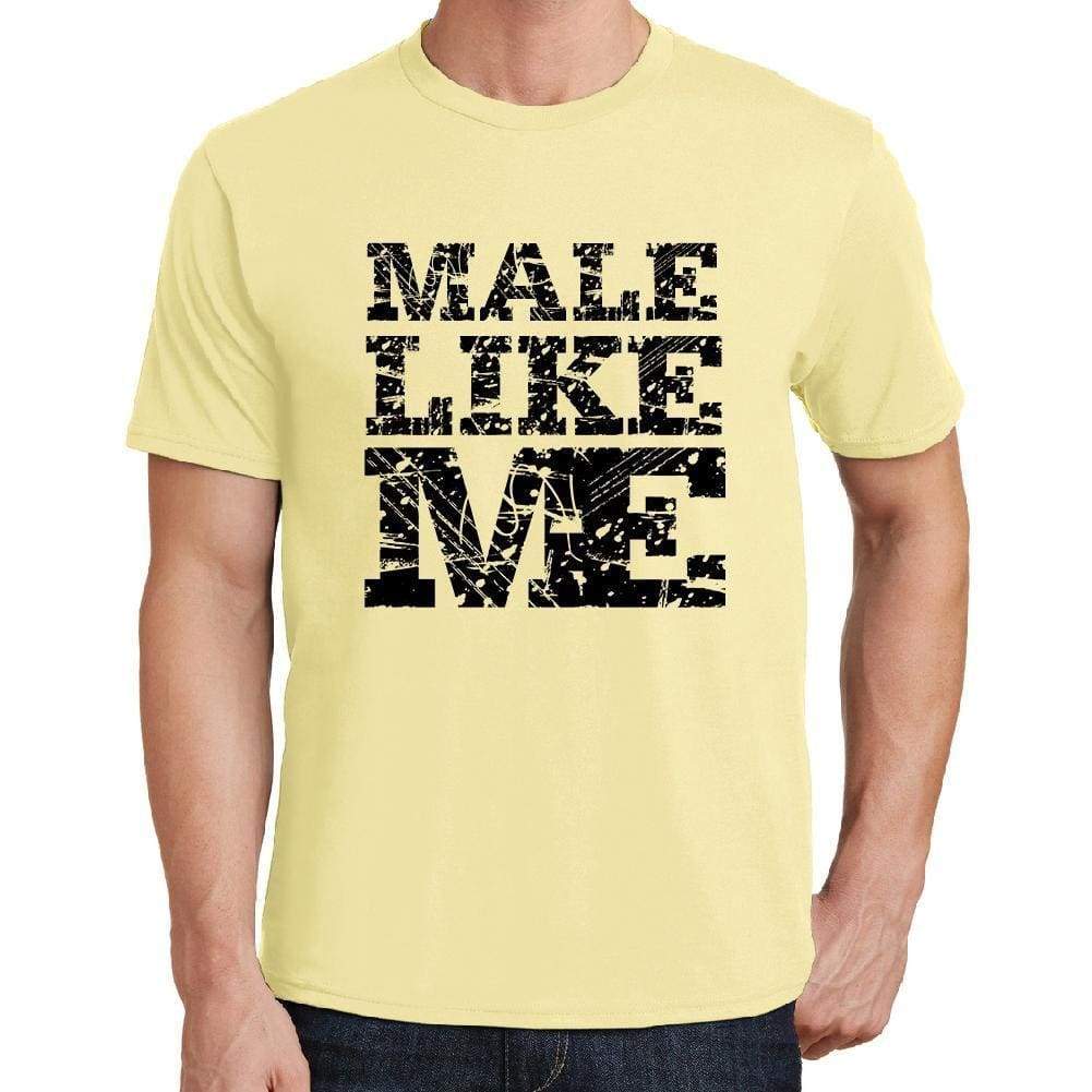 Male Like Me Yellow Mens Short Sleeve Round Neck T-Shirt 00294 - Yellow / S - Casual