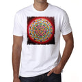 Mandala 1 H, Weißes Herren-T-Shirt, 100 % Baumwolle 00175