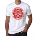 Mandala 11 H, Men's White tee, 100% Cotton 00175