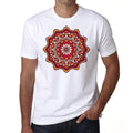 Mandala 12 H, Weißes Herren-T-Shirt, 100 % Baumwolle 00175