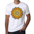 Mandala 19 H, Men's White tee, 100% Cotton 00175