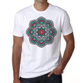 Mandala 23 H, Men's White tee, 100% Cotton 00175