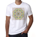 Mandala 24 H, Men's White tee, 100% Cotton 00175