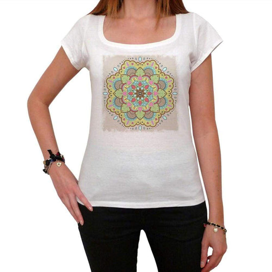 Mandala 24 White Womens T-Shirt 100% Cotton 00176